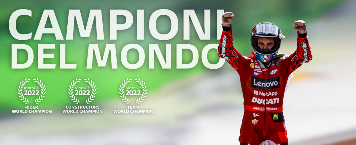 Francesco Bagnaia campione del mondo con Ducati